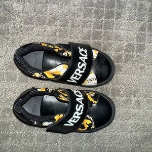 Versace Kids Black and Gold Sandals